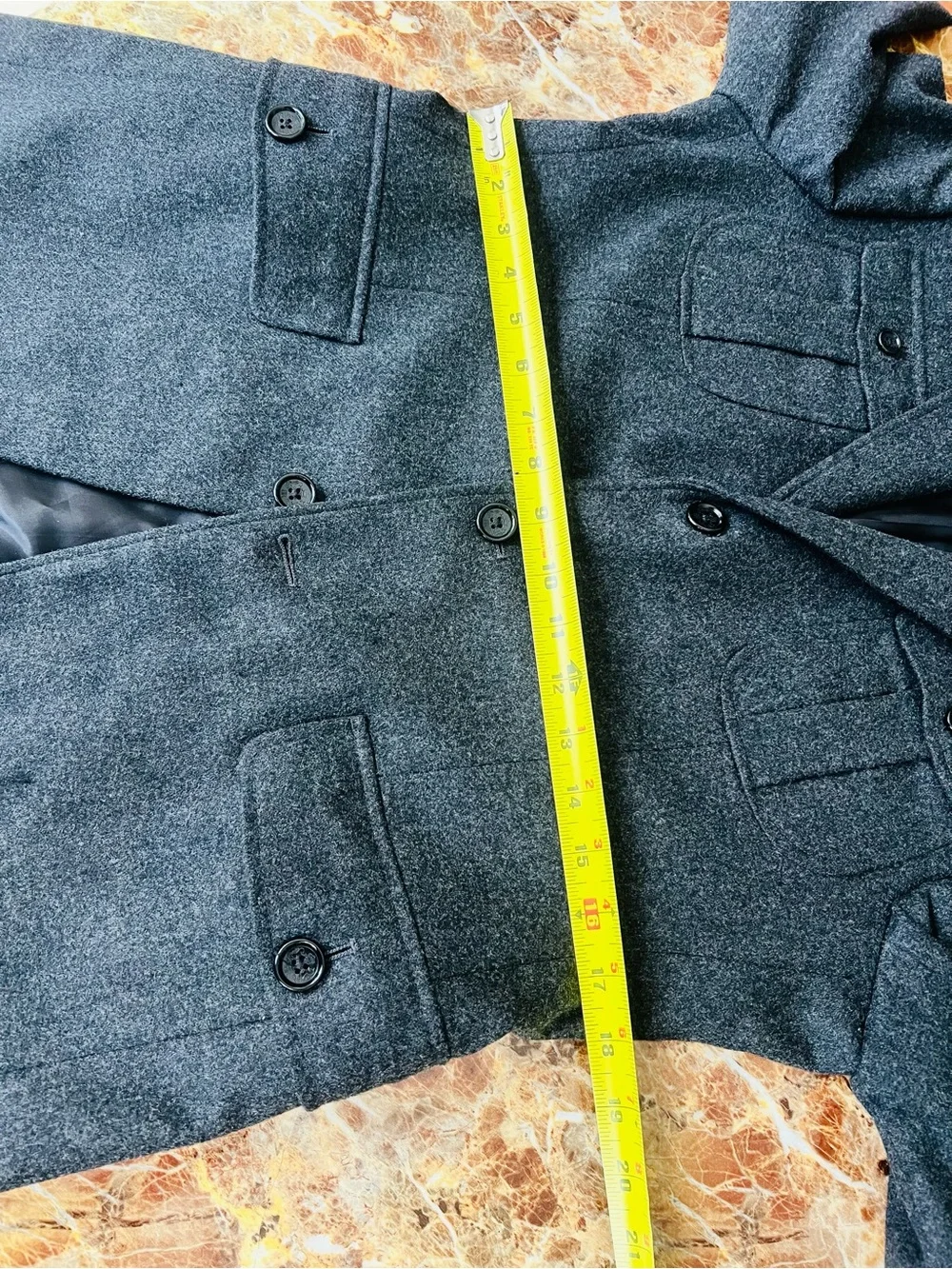Banana Republic Wool blend Men's Gray Wool Military-Style Blazer